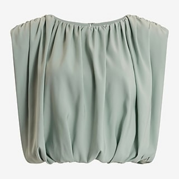 Express Crew Neck Cap Sleeve Pleated Top Sz M - Picture 3 of 10